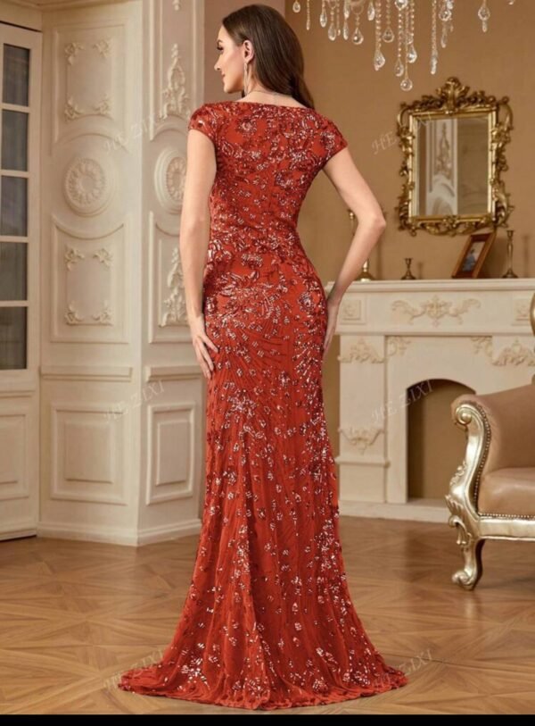 Robe de soirée orange teracotta